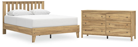 Cama Queen con plataforma y tocador Bermacy