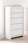 Mollviney Full Panel Bed with Mirrored Dresser, Chest and Nightstand