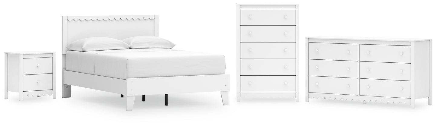 Hallityn Full Panel Platform Bed with Dresser, Chest and Nightstand