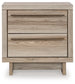 Hasbrick King Panel Headboard with Mirrored Dresser, Chest and Nightstand