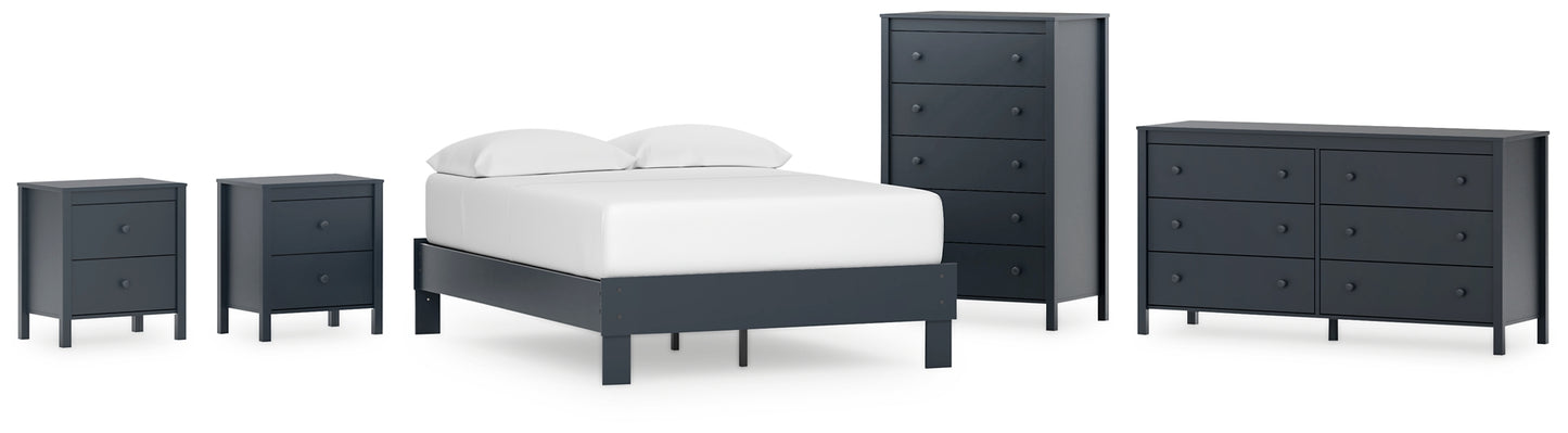 Simmenfort Full Platform Bed with Dresser, Chest and 2 Nightstands