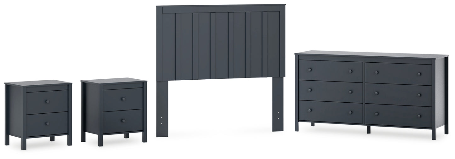 Simmenfort Full Panel Headboard with Dresser and 2 Nightstands