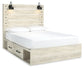 Cama con paneles Cambeck con 2 cajones de almacenamiento, tocador con espejo y 2 mesitas de noche