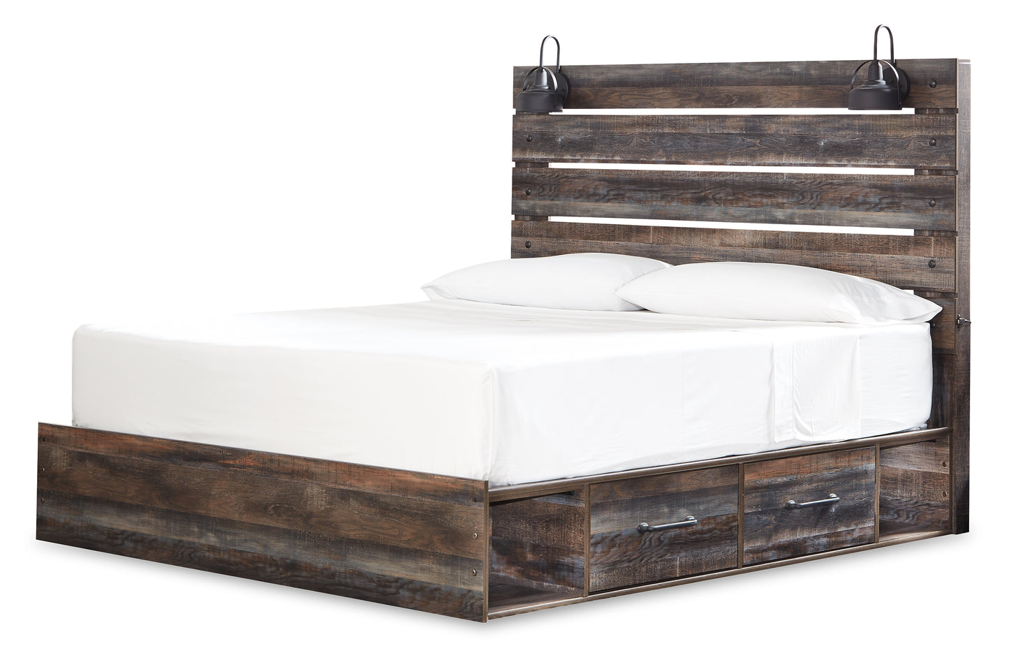 Cama King con paneles y tocador Drystan