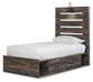 Cama doble con paneles Drystan y 4 cajones de almacenamiento con tocador con espejo