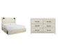 Cama con paneles Cambeck con 2 cajones de almacenamiento y tocador