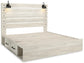 Cama con paneles Cambeck con 2 cajones de almacenamiento y tocador