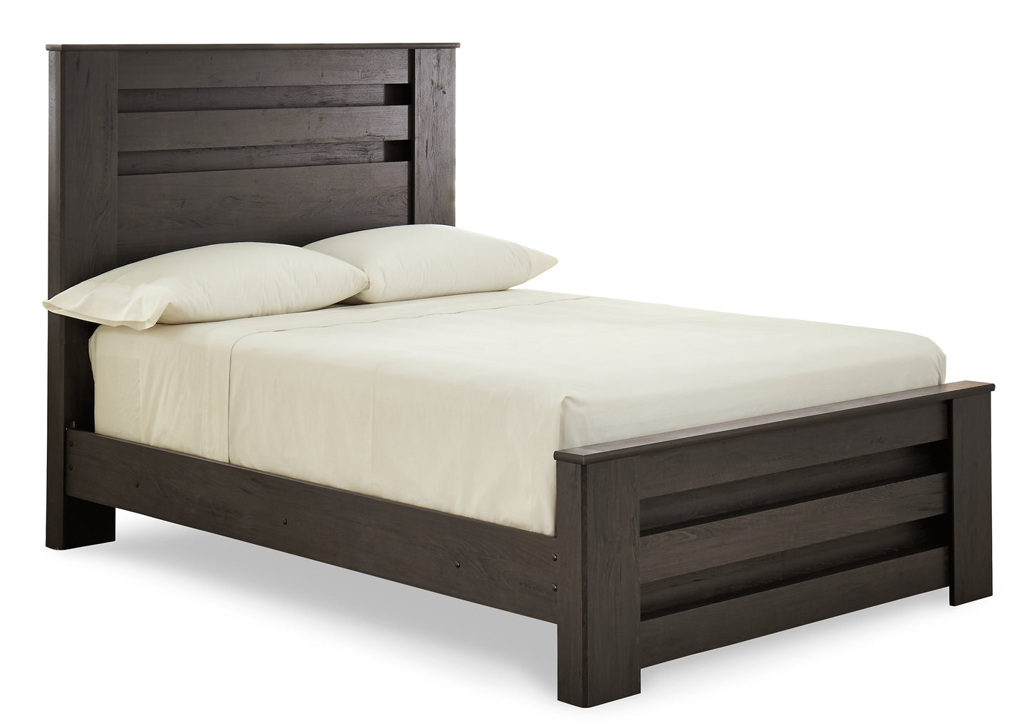 Cama completa Brinxton con tocador con espejo, cómoda y mesita de noche