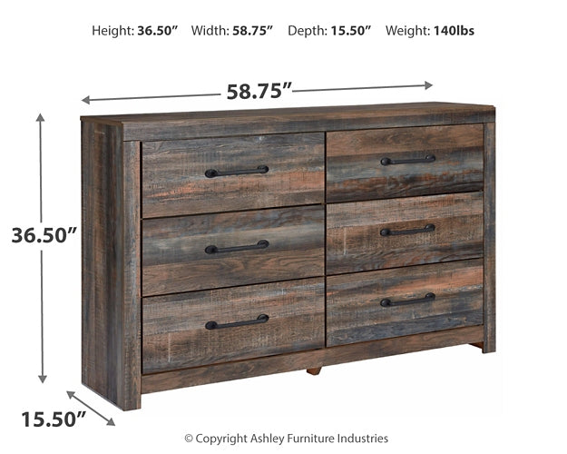 Cama doble con paneles y tocador Drystan