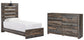 Cama doble con paneles y tocador Drystan