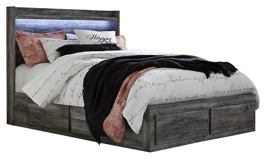 Cama Queen con 6 cajones de almacenamiento y tocador Baystorm