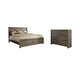 Cama California King con paneles y tocador de Juararo