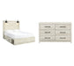 Cama con paneles Cambeck con 2 cajones de almacenamiento y tocador