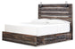 Cama King Drystan con 4 cajones de almacenamiento, tocador con espejo y 2 mesitas de noche