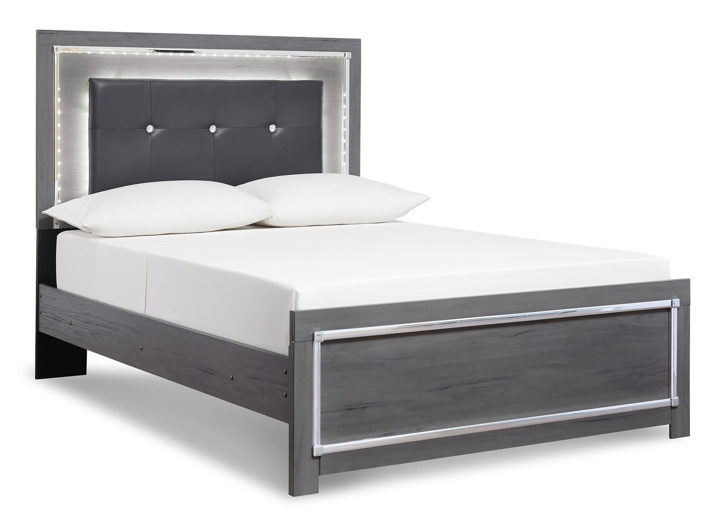 Cama Queen Lodanna con paneles y tocador