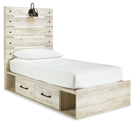 Cama doble Cambeck con 4 cajones de almacenamiento y tocador con espejo