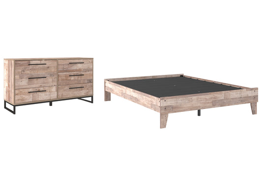 Cama Queen con plataforma y tocador Neilsville