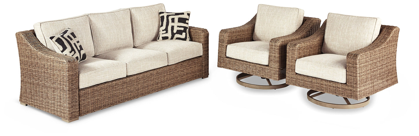 Sofá de exterior Beachcroft con 2 sillones