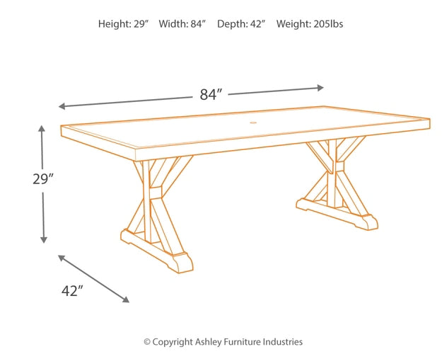 Mesa de comedor para exteriores Beachcroft, 4 sillas y banco