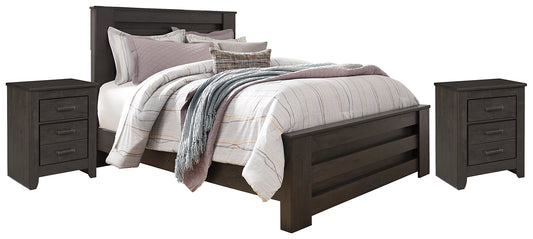 Cama Queen Brinxton con dos mesitas de noche