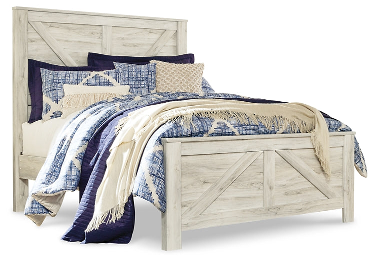 Cama Queen Crossbuck con dos mesitas de noche Bellaby