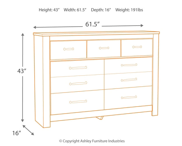 Cama con paneles Crossbuck de Bellaby King y tocador