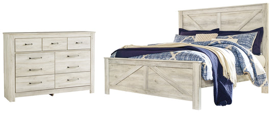 Cama con paneles Crossbuck de Bellaby King y tocador