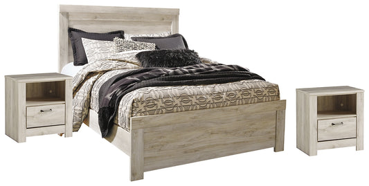 Cama Queen Bellaby con dos mesitas de noche