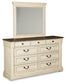 Bolanburg King Panel Bed with Mirrored Dresser