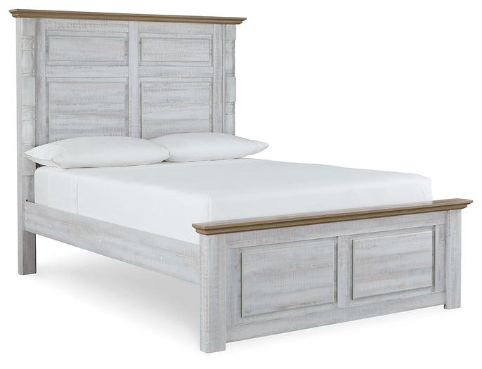 Cama Queen con paneles y tocador con espejo Haven Bay