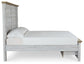 Cama King con paneles de almacenamiento, tocador con espejo y dos mesitas de noche Haven Bay