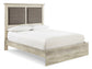 Cama Queen con paneles tapizados y tocador con espejo Cambeck