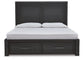 Cama King Foyland con almacenamiento y tocador