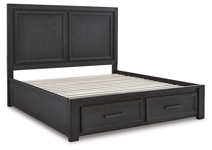 Cama King Foyland con almacenamiento y tocador