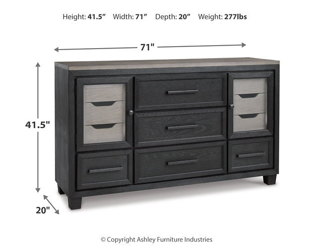 Cama King Foyland con almacenamiento y tocador