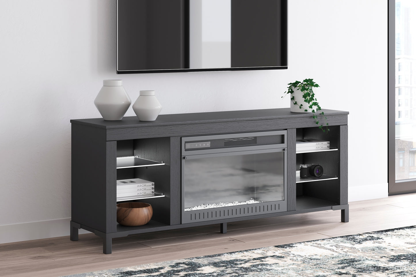 Mueble de TV con chimenea Cayberry