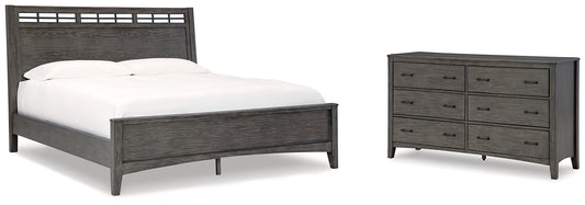 Cama California King con paneles y tocador Montillan