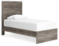 Cama Ralinksi Twin Panel con tocador con espejo