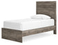 Cama Ralinksi Twin Panel con tocador con espejo