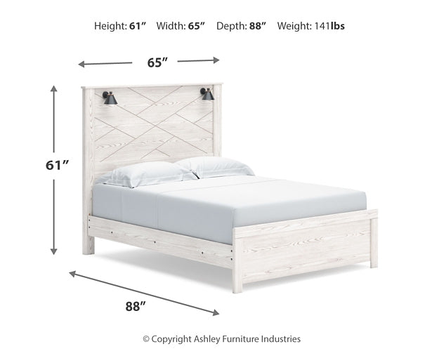 Gerridan Queen Panel Bed with Mirrored Dresser