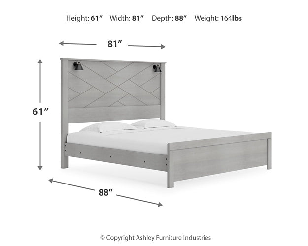 Cama King con paneles y tocador con espejo de Cottonburg