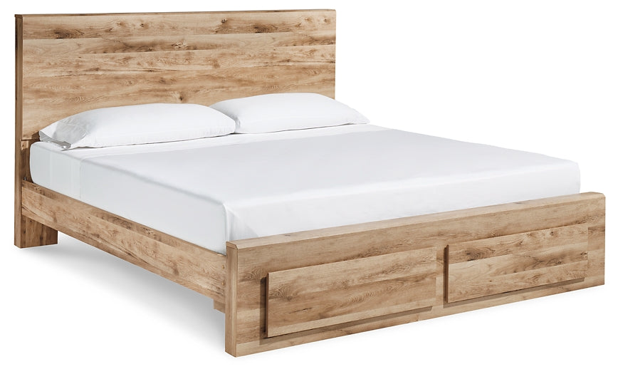 Cama Queen Hyanna con paneles de almacenamiento, tocador con espejo y mesita de noche