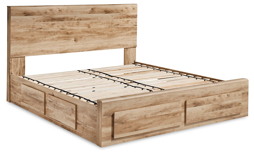 Cama Queen Hyanna con paneles de almacenamiento, tocador con espejo y 2 mesitas de noche