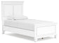 Cama Fortman Twin con paneles, tocador con espejo y dos mesitas de noche