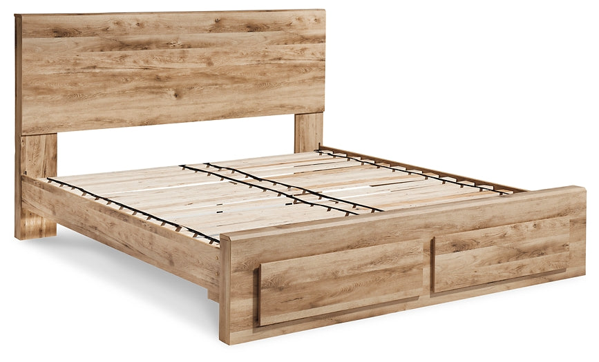 Cama King Hyanna con paneles de almacenamiento y tocador con espejo