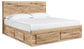 Cama Queen Hyanna con paneles de almacenamiento, tocador con espejo y 2 mesitas de noche