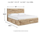 Cama King Hyanna con paneles de almacenamiento y tocador con espejo