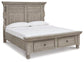 Cama Queen Harrastone con paneles y tocador