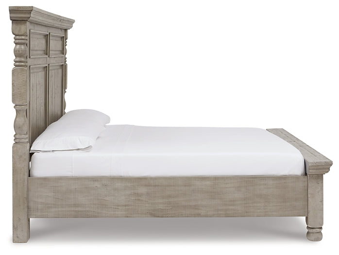 Cama Queen Harrastone con paneles y tocador