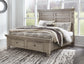 Harrastone California King Panel Bed with Mirrored Dresser